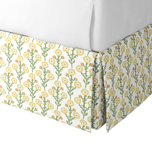 Tailored Bedskirt in Cottage Flowers - Sunbeam