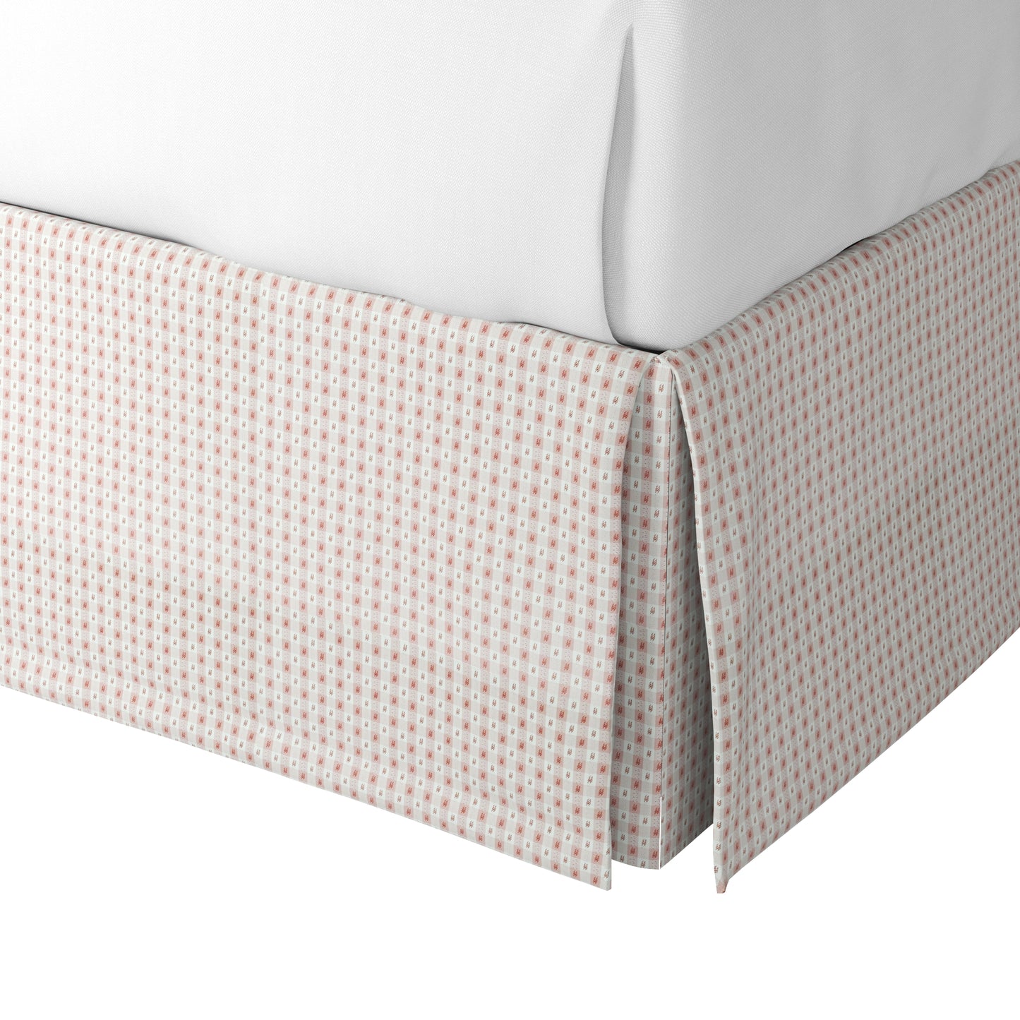 Tailored Bedskirt in Luxe Gingham - Blush