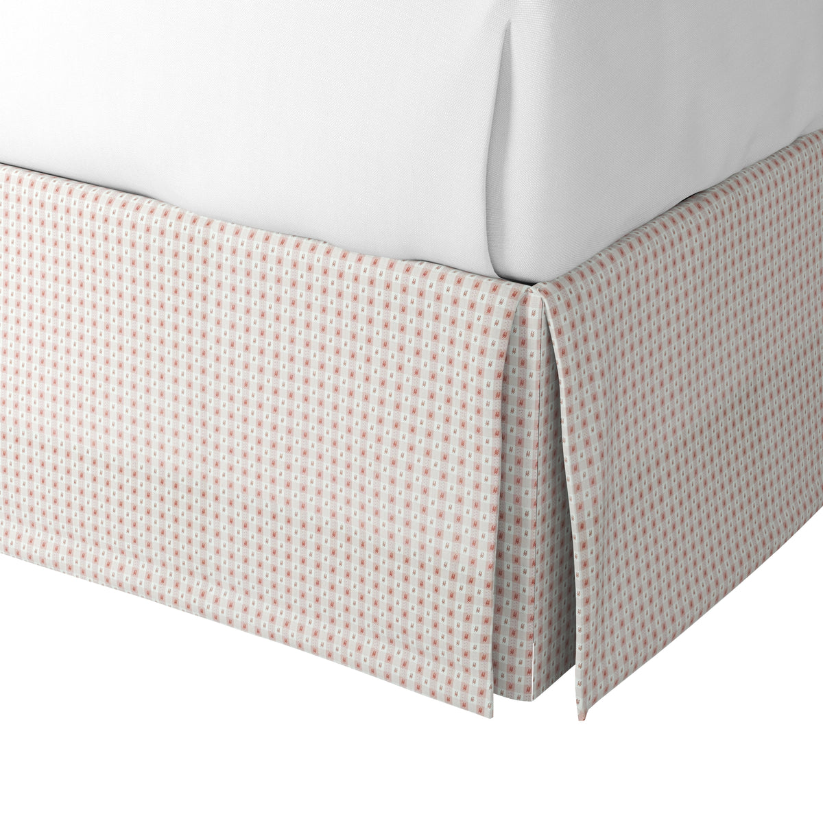 Tailored Bedskirt in Luxe Gingham - Blush