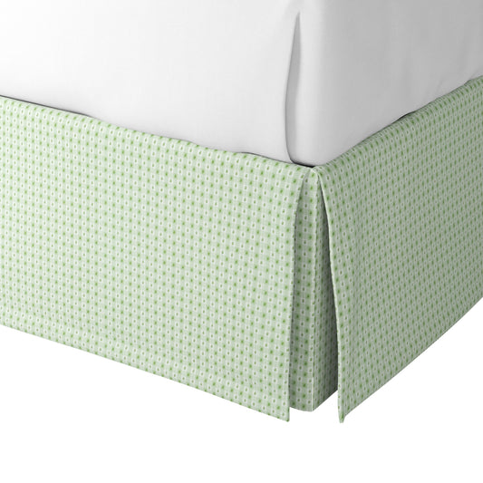 Tailored Bedskirt in Luxe Gingham - Celery