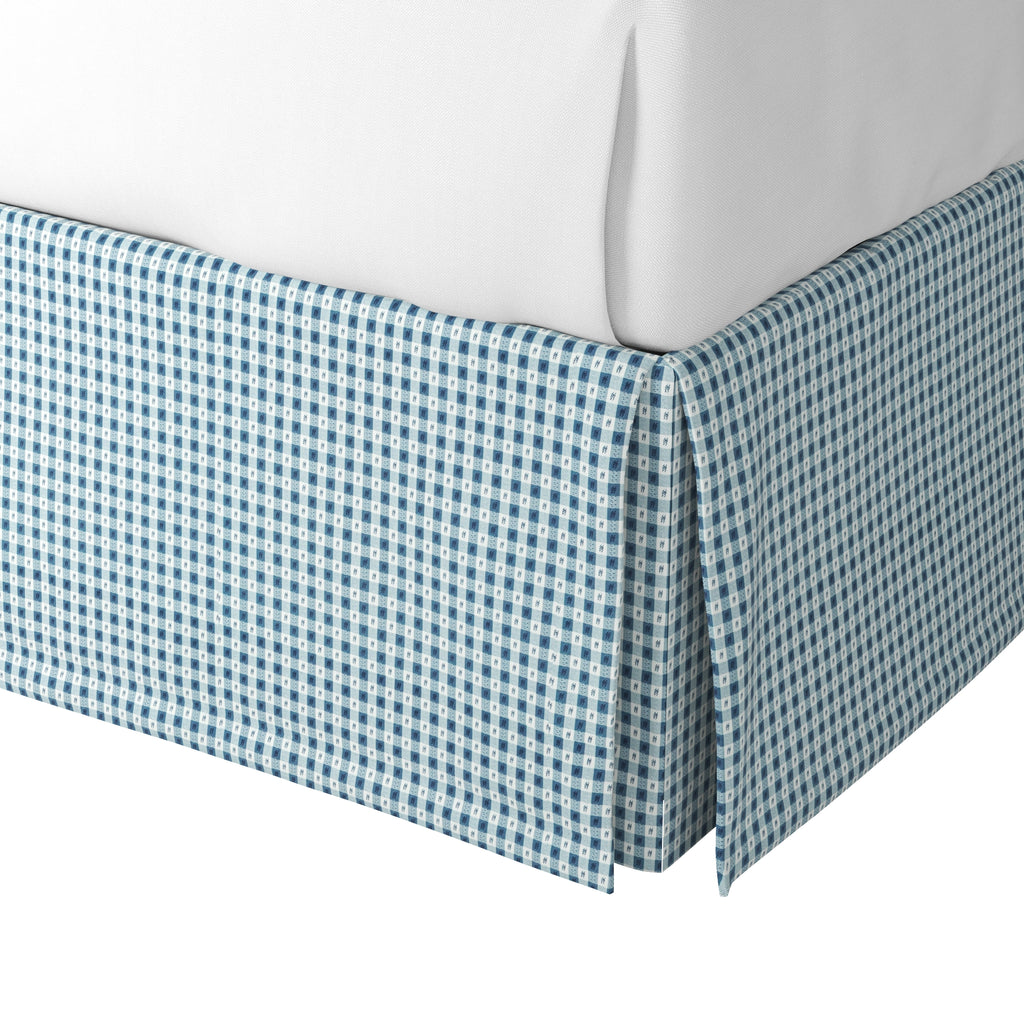 Tailored Bedskirt in Luxe Gingham - Chambray