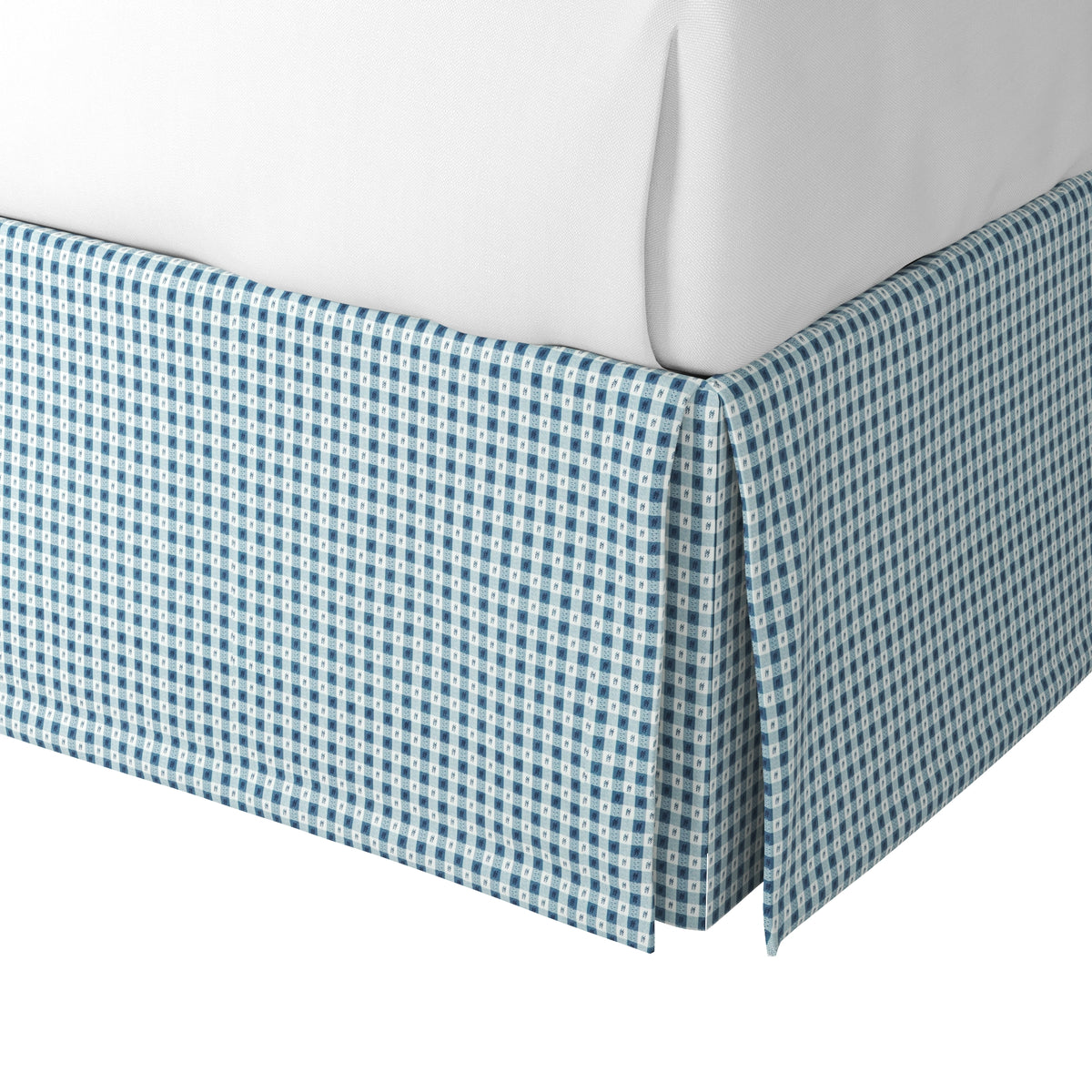 Tailored Bedskirt in Luxe Gingham - Chambray