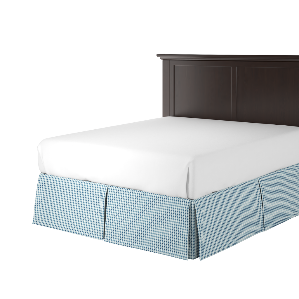 Tailored Bedskirt in Luxe Gingham - Chambray