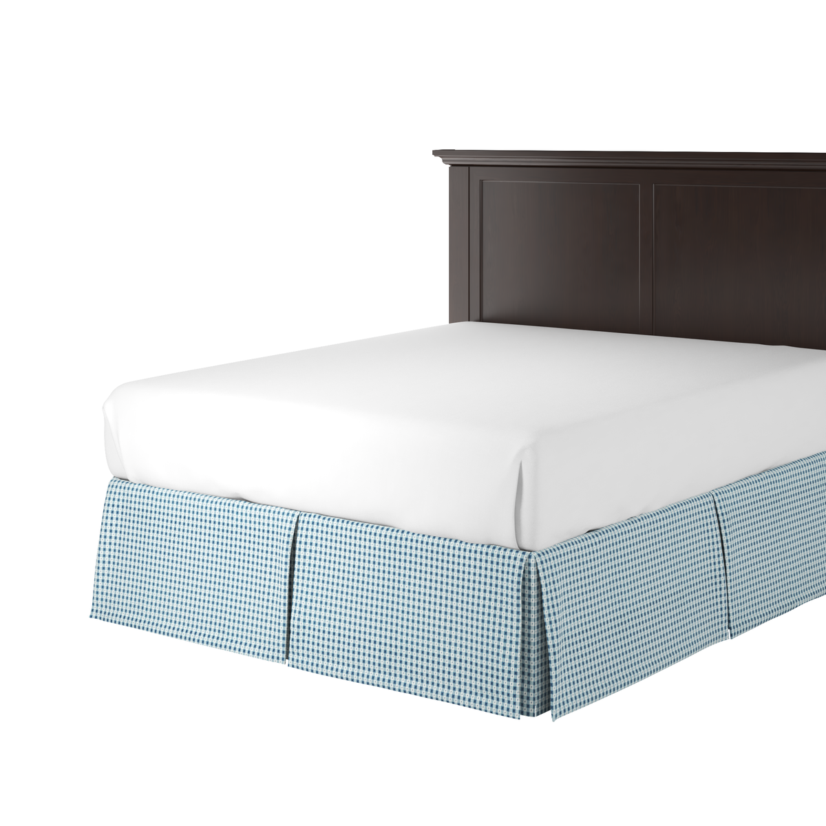 Tailored Bedskirt in Luxe Gingham - Chambray