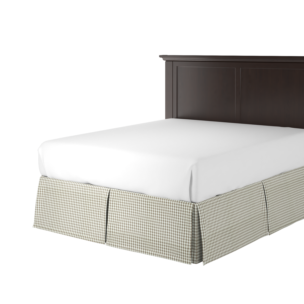 Tailored Bedskirt in Luxe Gingham - Chocolate