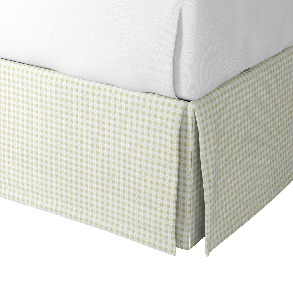 Tailored Bedskirt in Luxe Gingham - Wheat