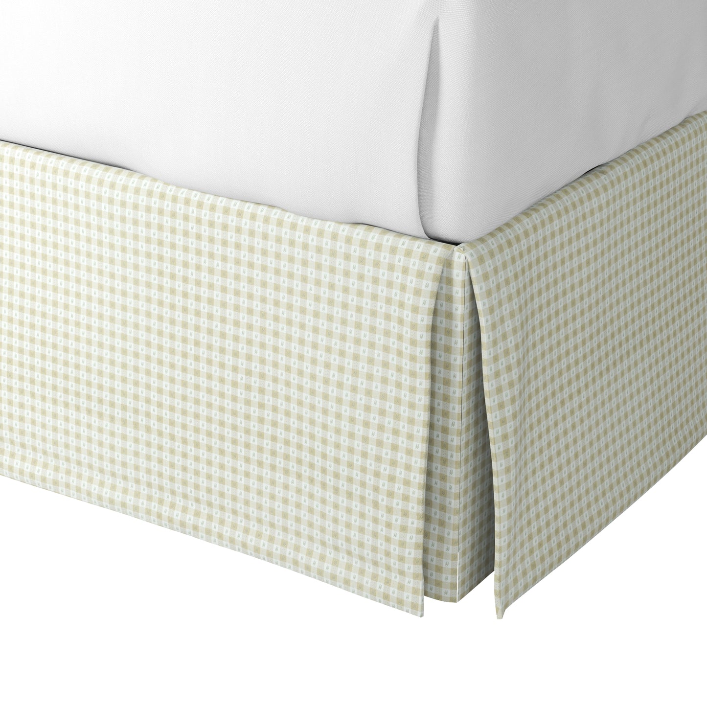 Tailored Bedskirt in Luxe Gingham - Wheat
