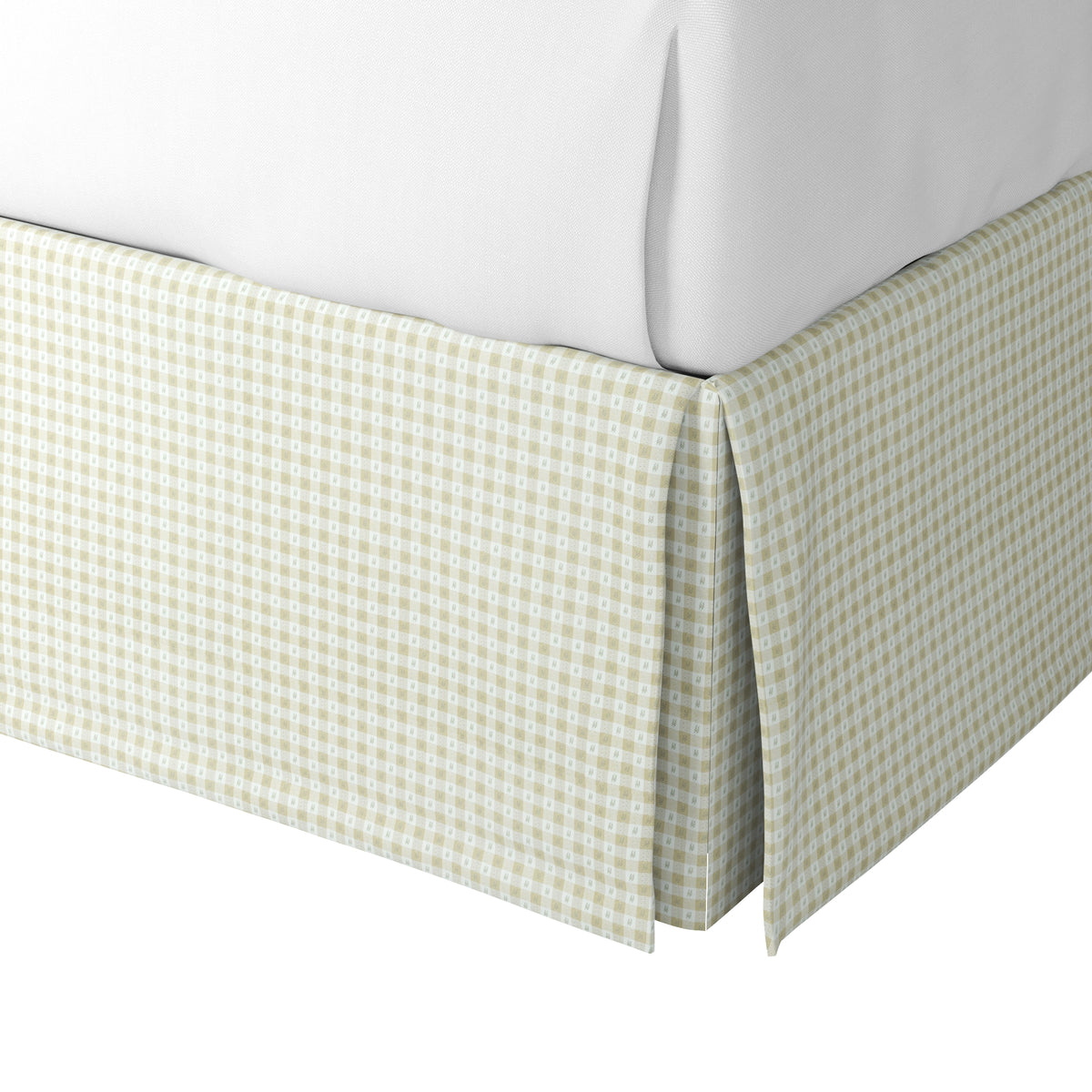 Tailored Bedskirt in Luxe Gingham - Wheat