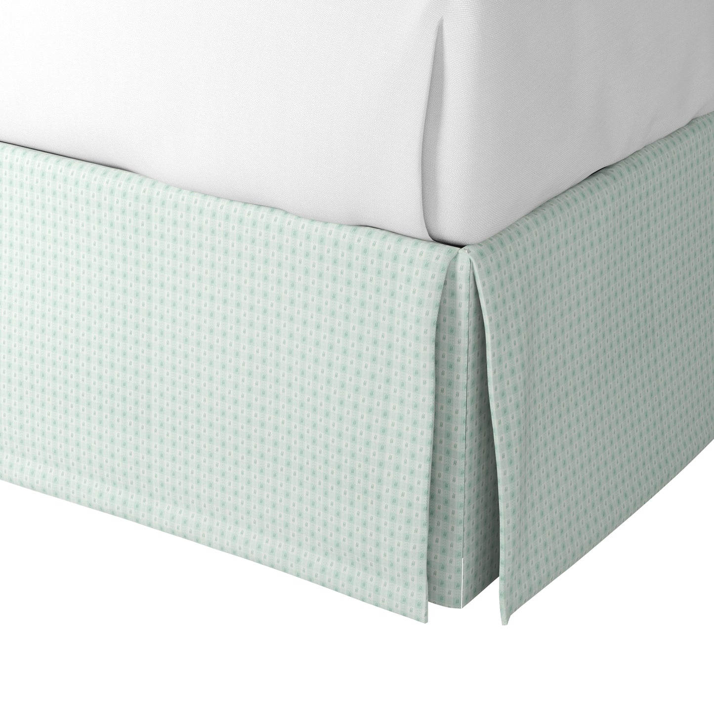 Tailored Bedskirt in Luxe Gingham - Spa