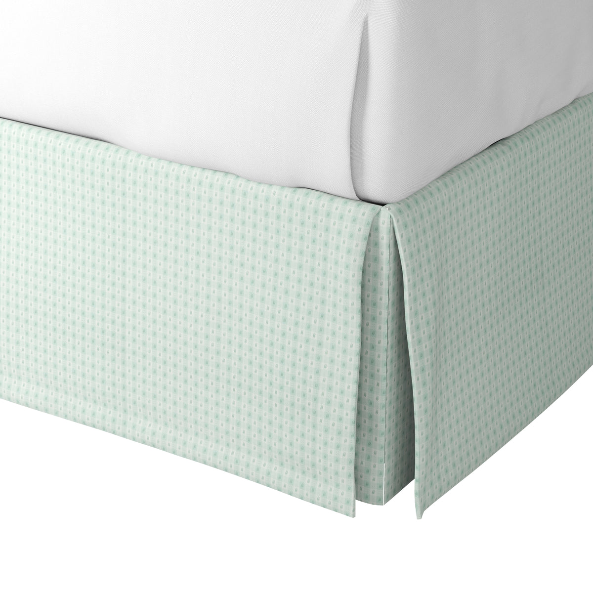 Tailored Bedskirt in Luxe Gingham - Spa