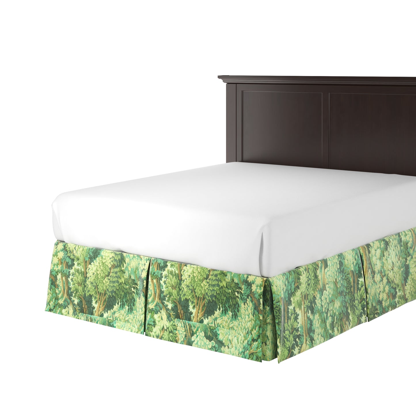 Tailored Bedskirt in Enchanted Forest - Emerald