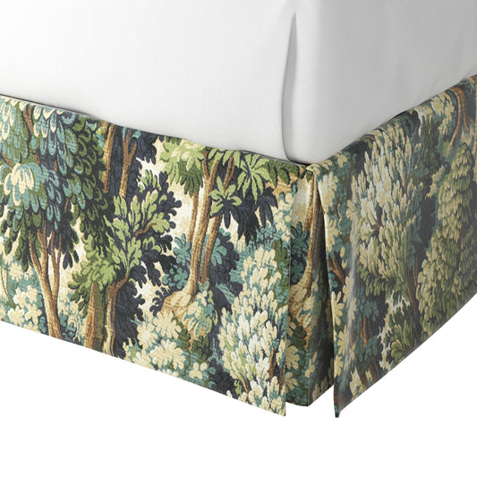 Tailored Bedskirt in Enchanted Forest - Peridot