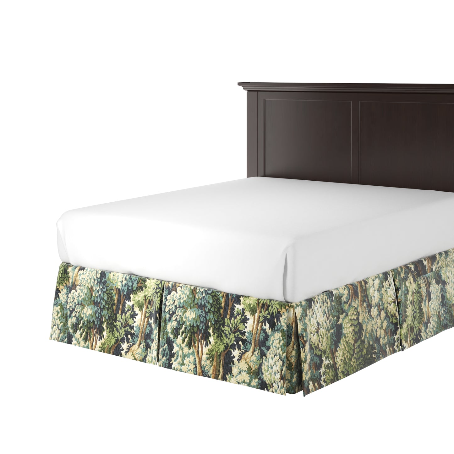 Tailored Bedskirt in Enchanted Forest - Peridot