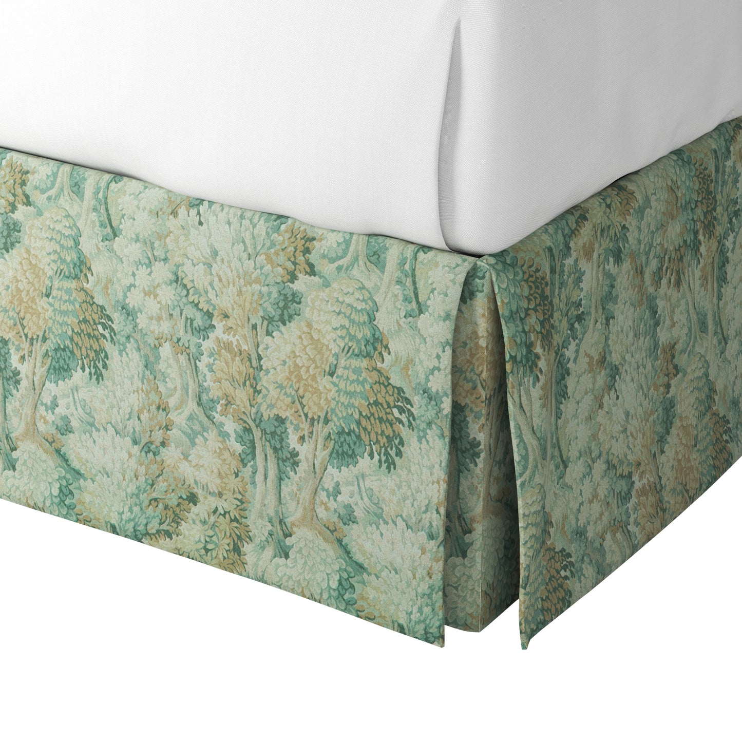 Tailored Bedskirt in Enchanted Forest - Mineral