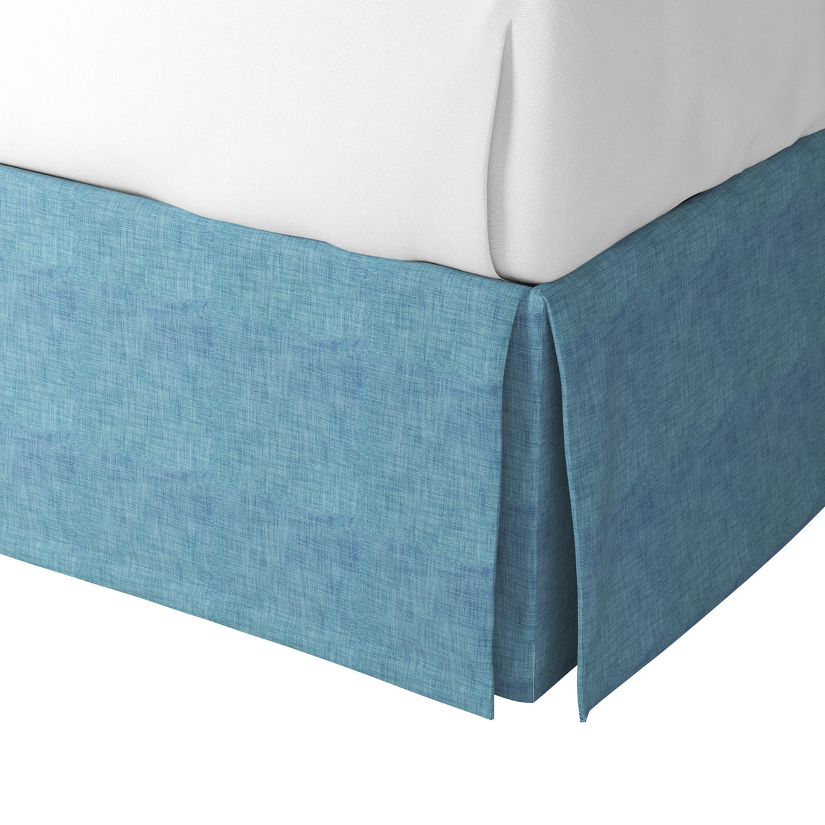 Tailored Bedskirt in Woven Cotton - Deep Blue