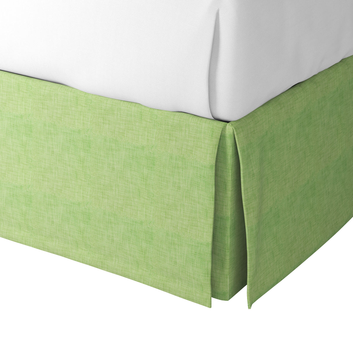 Tailored Bedskirt in Woven Cotton - Green