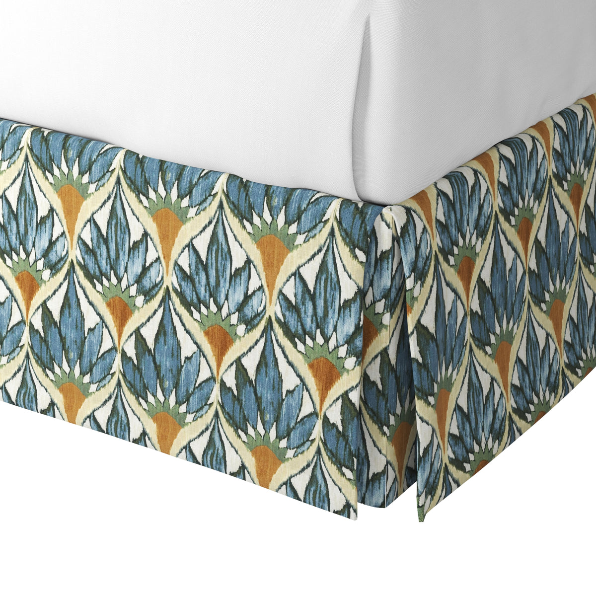 Tailored Bedskirt in Petal Press - Aquamarine