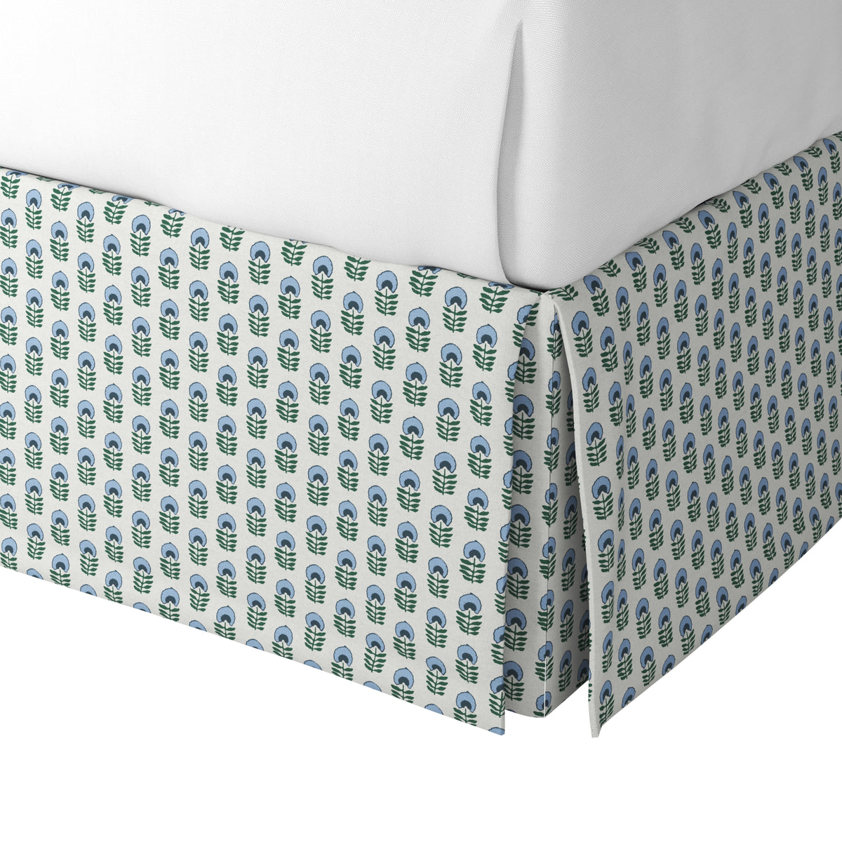 Tailored Bedskirt in Mini Florals - Forest