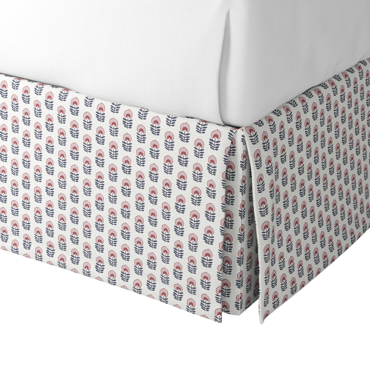 Tailored Bedskirt in Mini Florals - Mulberry