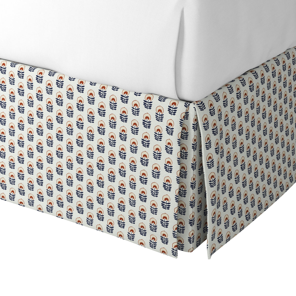 Tailored Bedskirt in Mini Florals - Pottery