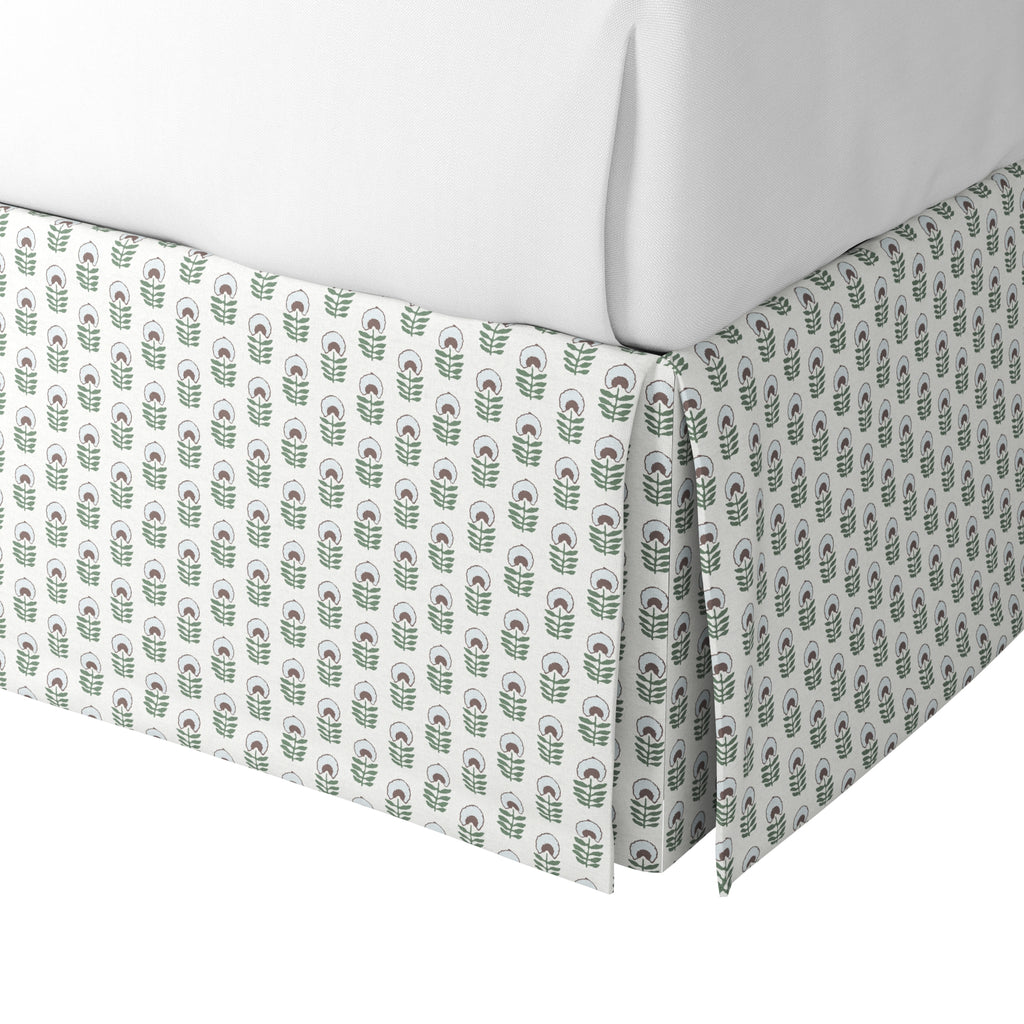 Tailored Bedskirt in Mini Florals - Sky Garden