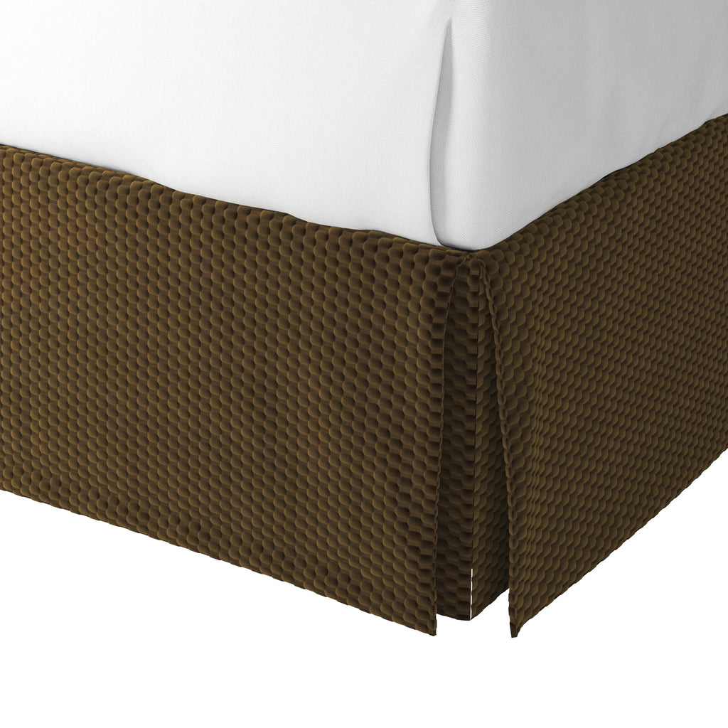 Tailored Bedskirt in Check Mate - Ganache