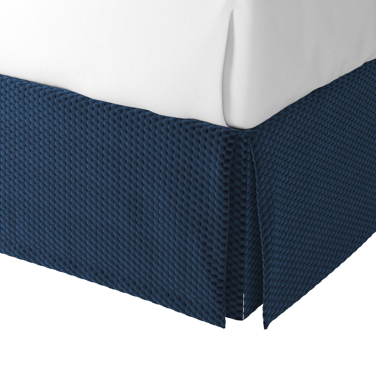 Tailored Bedskirt in Check Mate - Navy