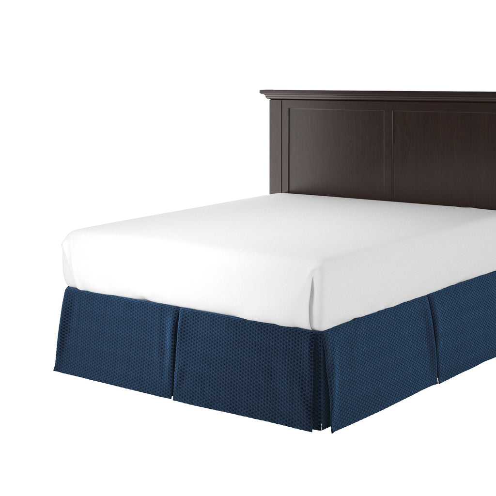 Tailored Bedskirt in Check Mate - Navy