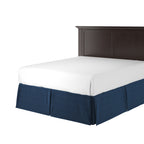 Tailored Bedskirt in Check Mate - Navy