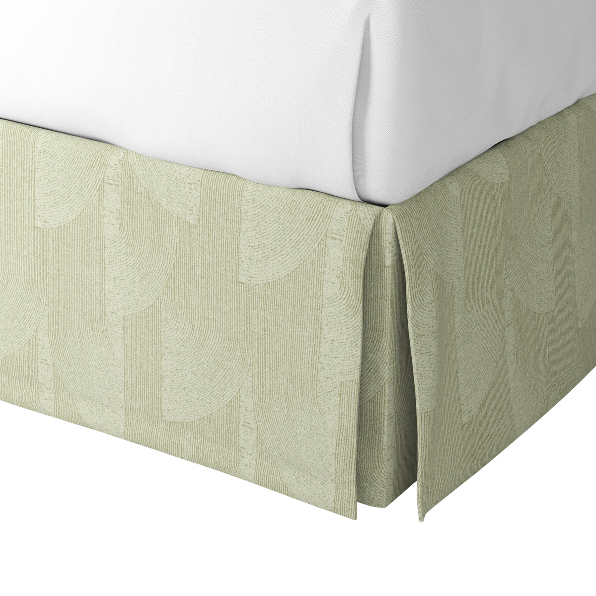 Tailored Bedskirt in Make Waves - Parchment