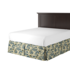 Tailored Bedskirt in Tropical Toile - Lagoon