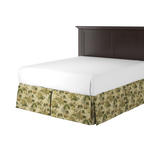Tailored Bedskirt in Tropical Toile - Moonstone