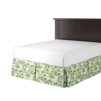 Tailored Bedskirt in Tropical Toile - Palm