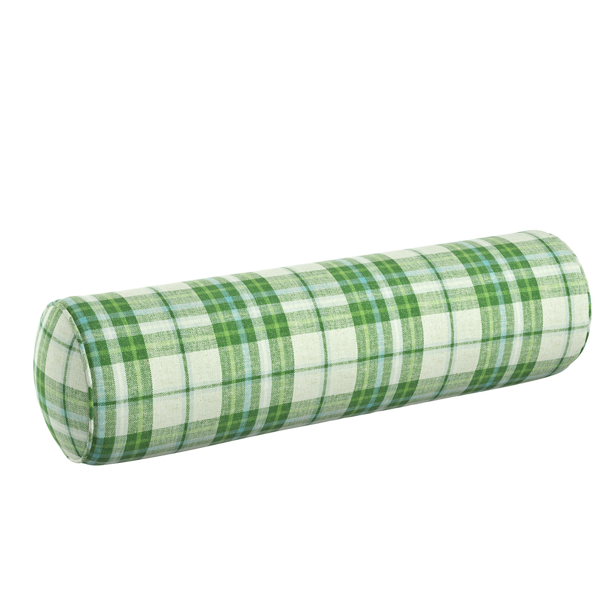 Bolster Pillow in Summer Plaid - Green Apple