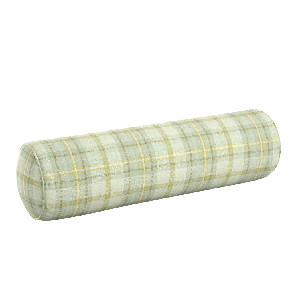 Bolster Pillow in Summer Plaid - Stone