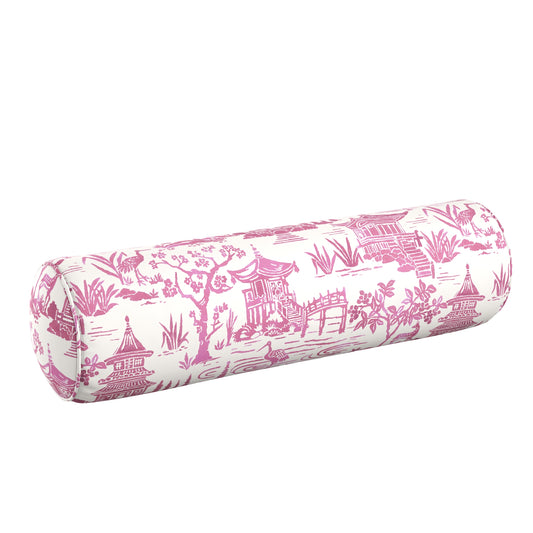 Bolster Pillow in Zen Garden - Cherry