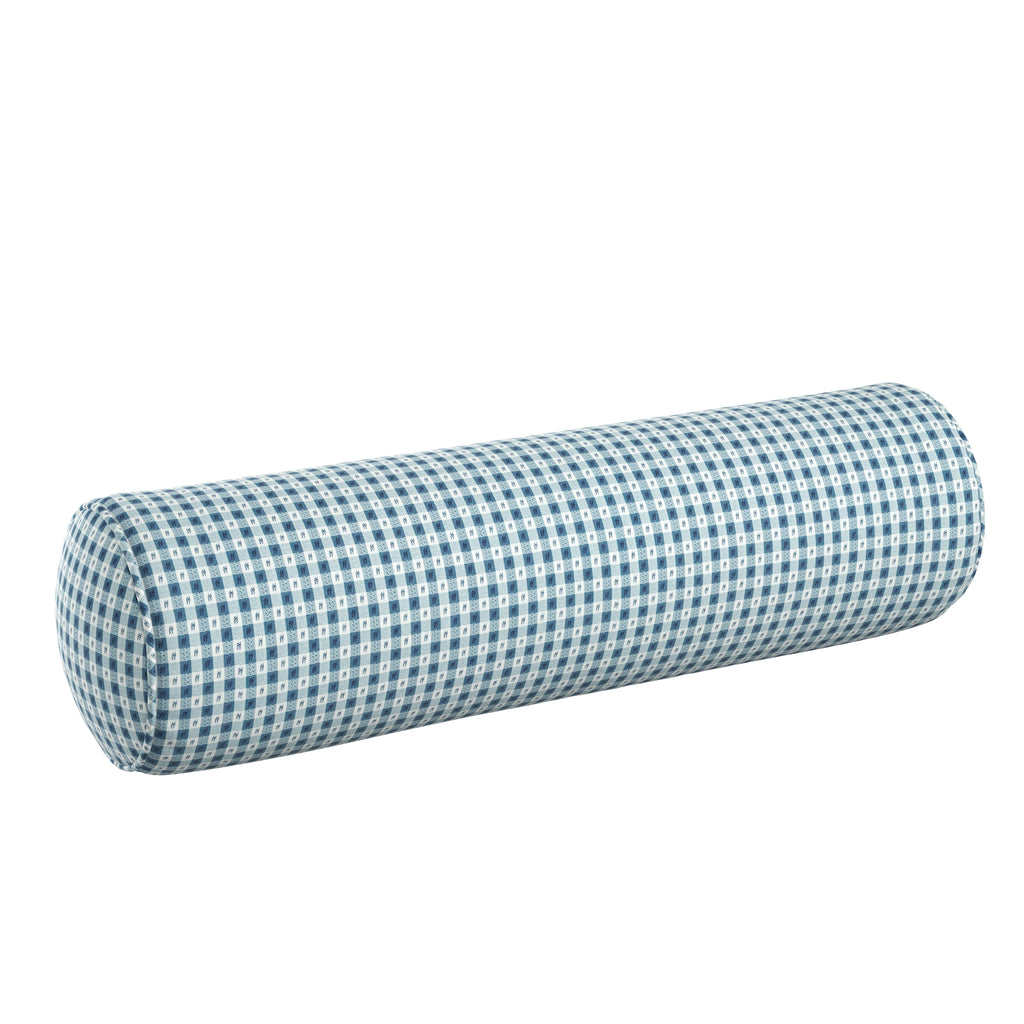 Bolster Pillow in Luxe Gingham - Chambray