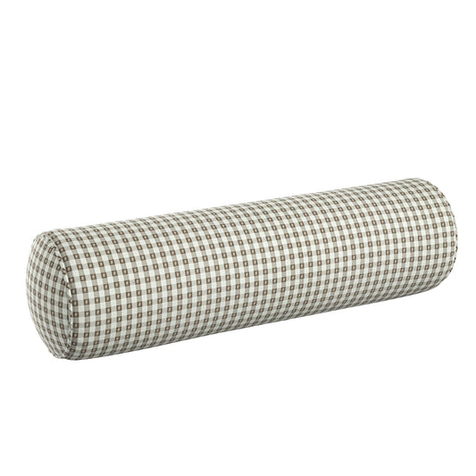 Bolster Pillow in Luxe Gingham - Chocolate