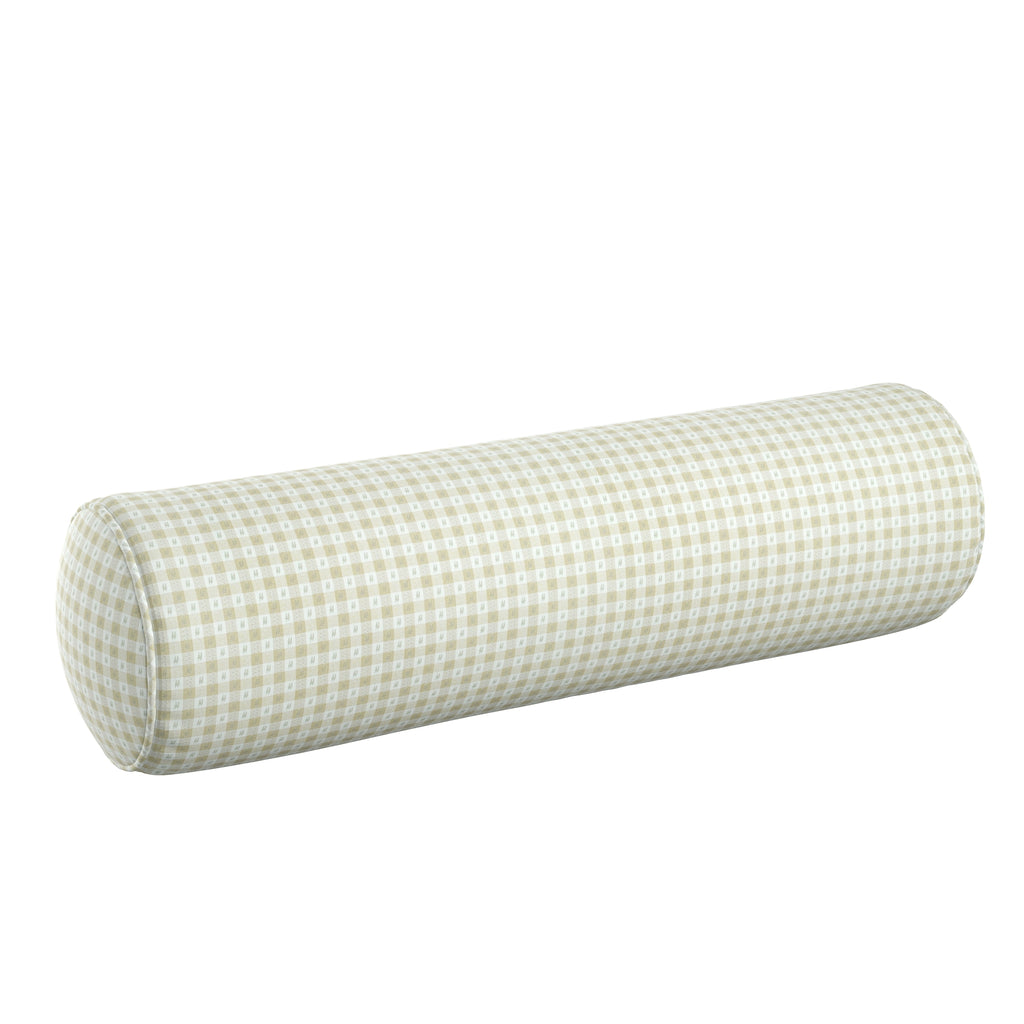 Bolster Pillow in Luxe Gingham - Wheat