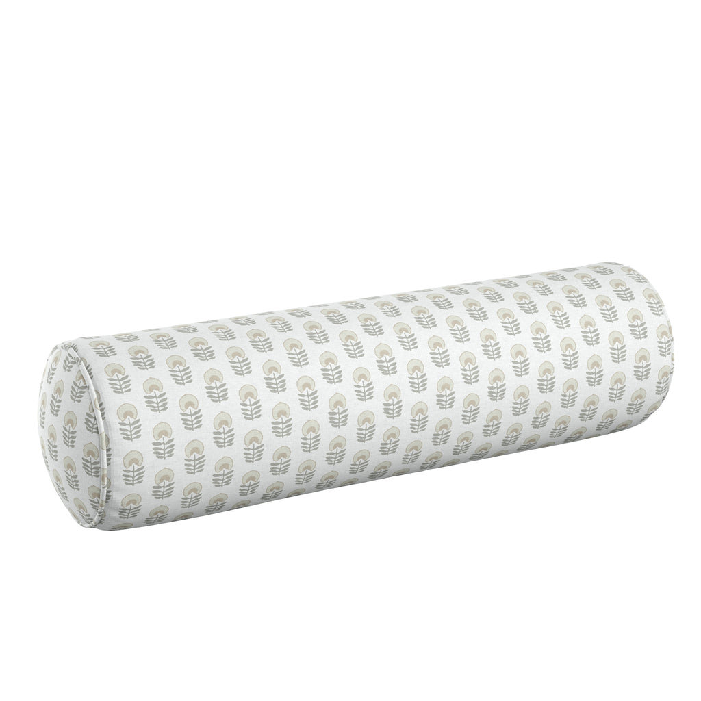 Bolster Pillow in Mini Florals - Ivory