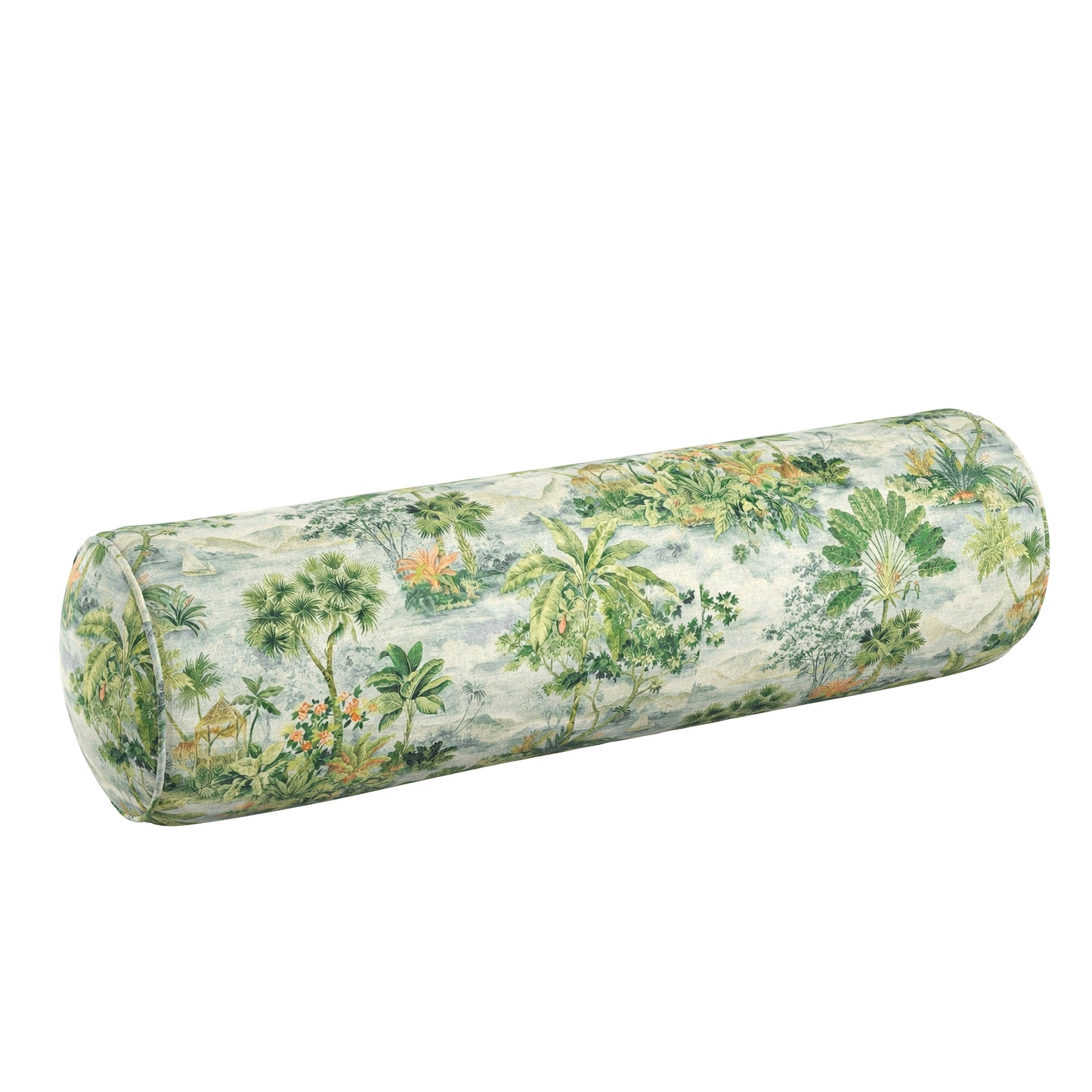 Bolster Pillow in Tropical Toile - Palm