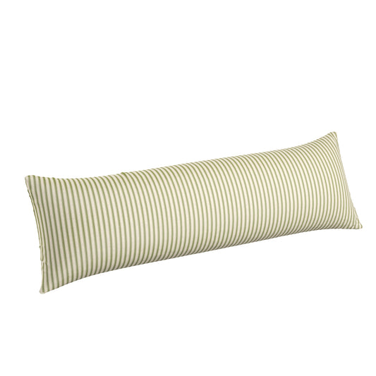 Large Lumbar Pillow in Little White Line - Sage