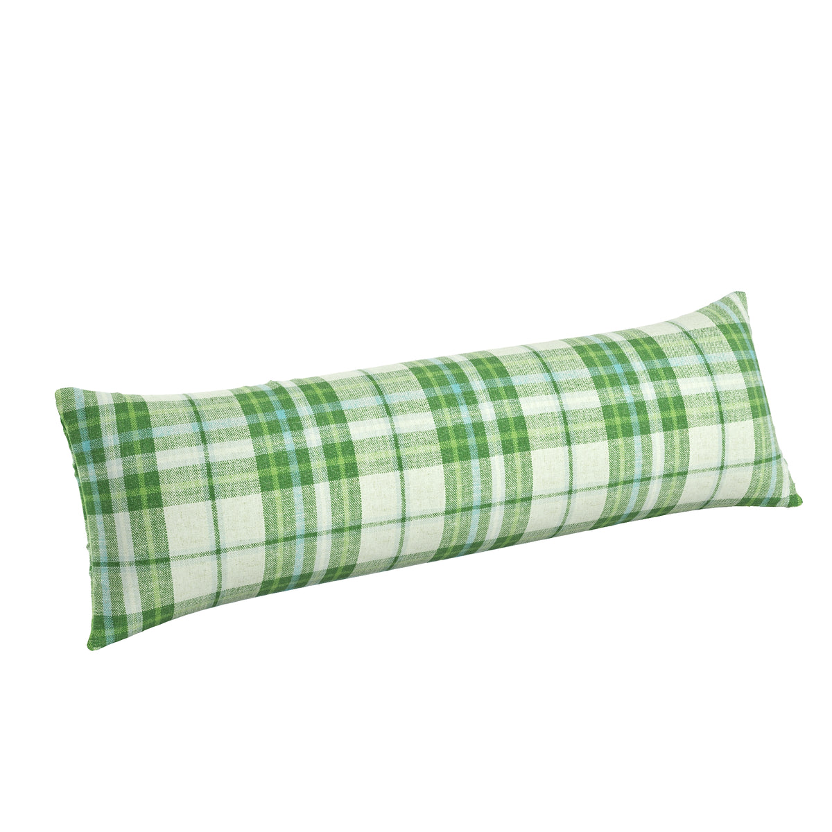 Large Lumbar Pillow in Summer Plaid - Green Apple