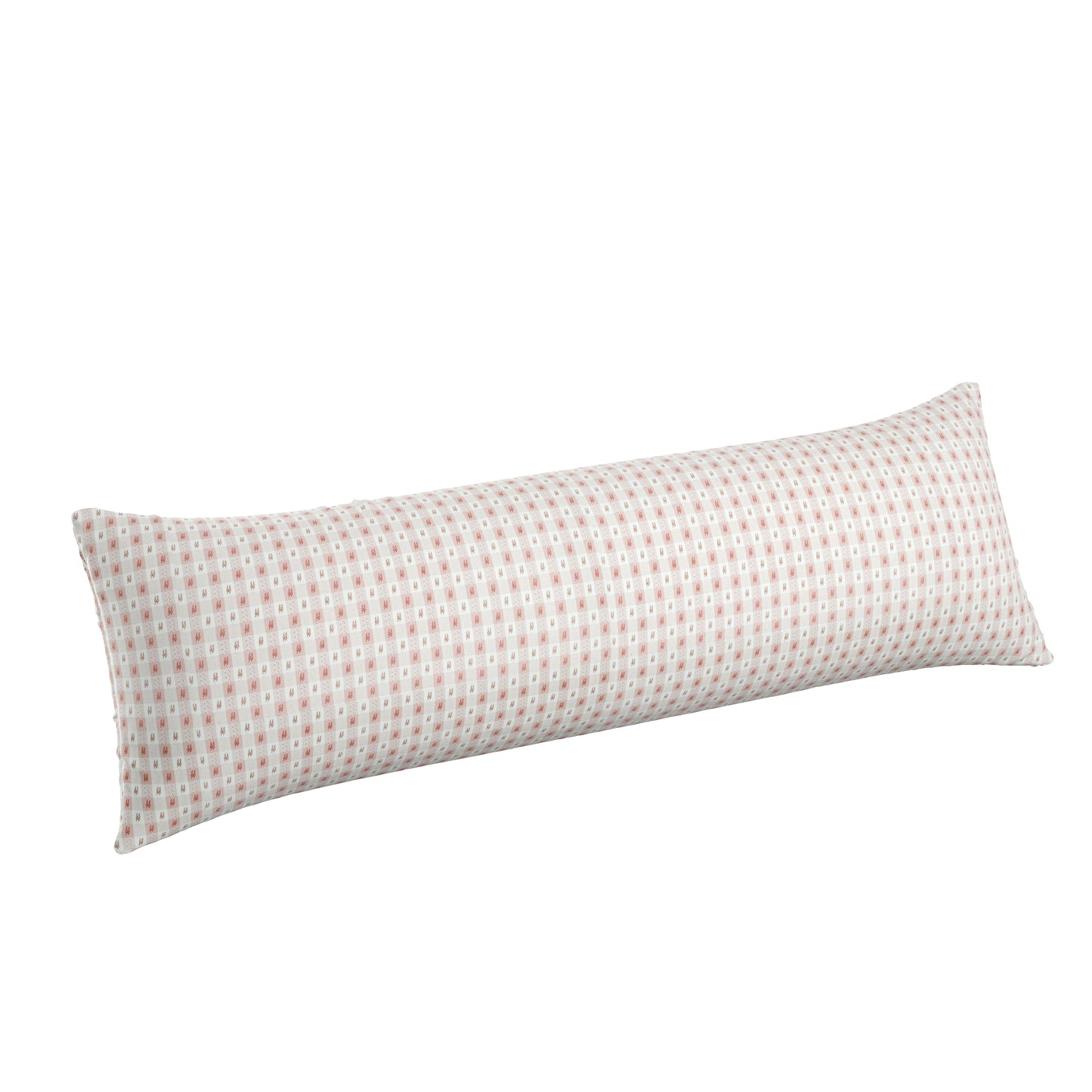 Large Lumbar Pillow in Luxe Gingham - Blush