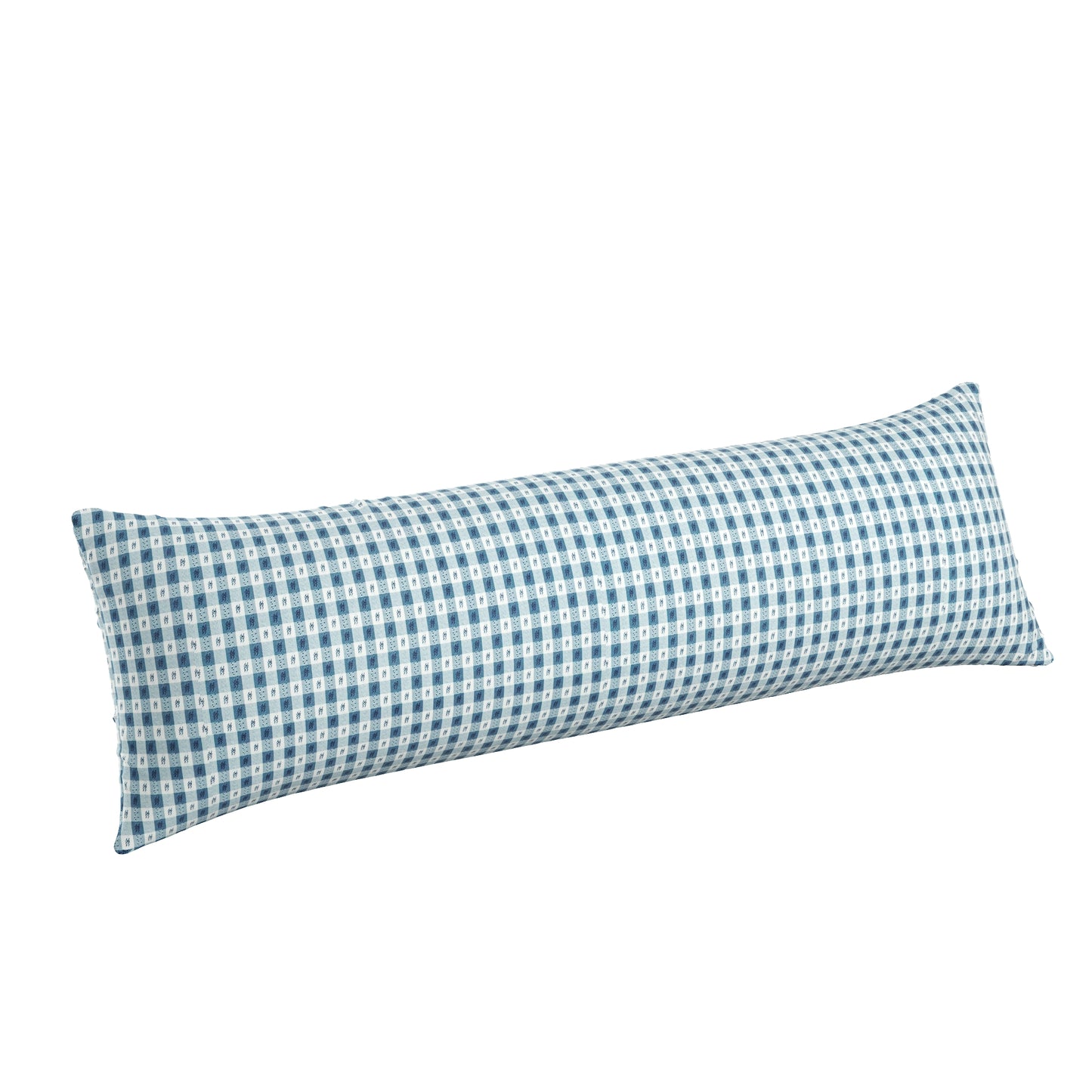 Large Lumbar Pillow in Luxe Gingham - Chambray
