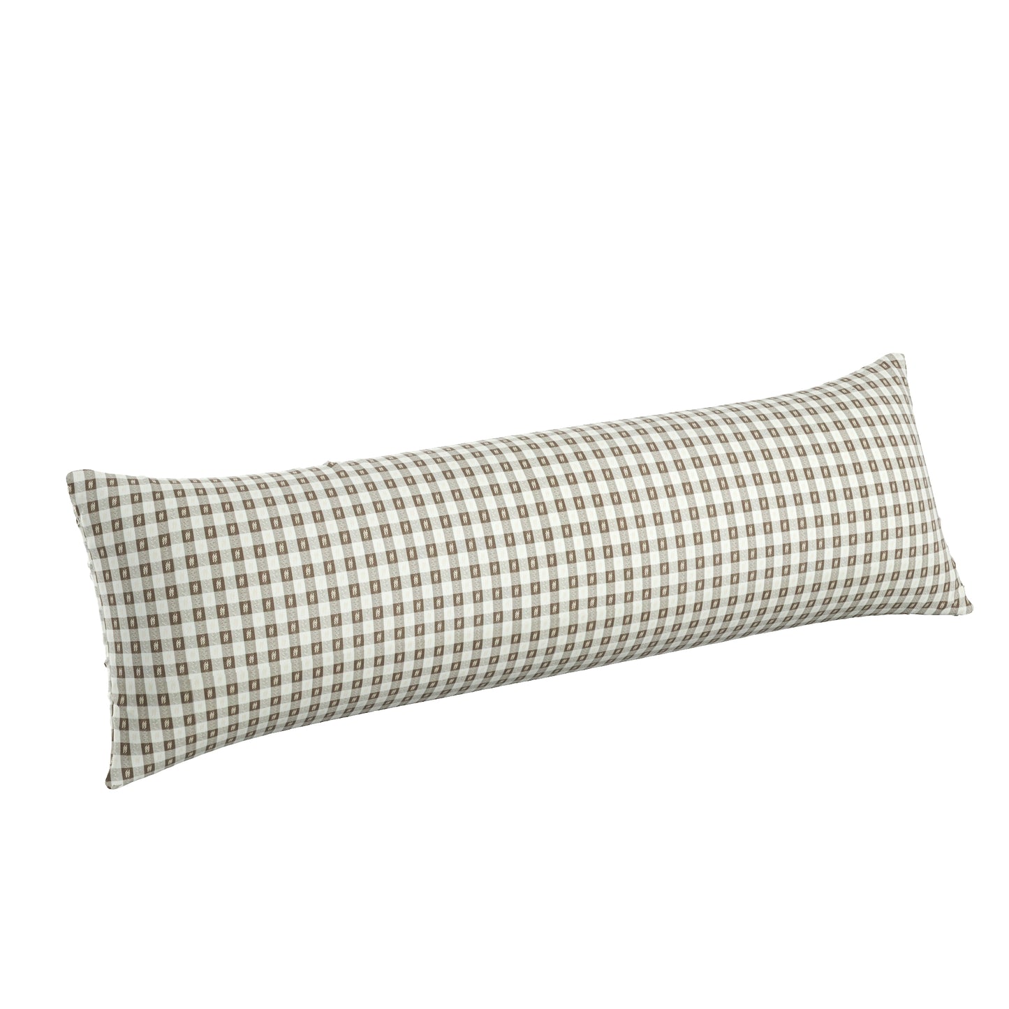 Large Lumbar Pillow in Luxe Gingham - Chocolate
