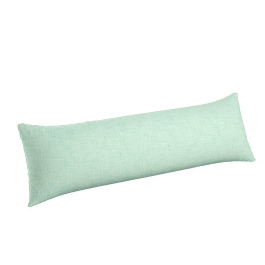 Large Lumbar Pillow in Woven Cotton - Aqua
