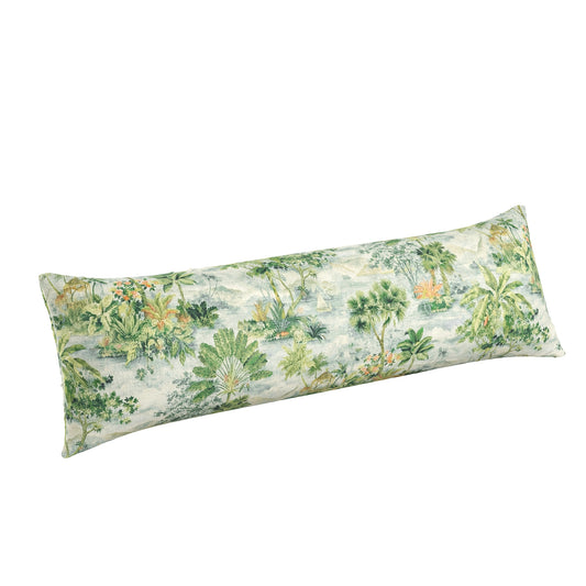 Large Lumbar Pillow in Tropical Toile - Palm
