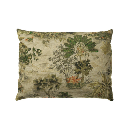 Boudoir Pillow in Tropical Toile - Moonstone