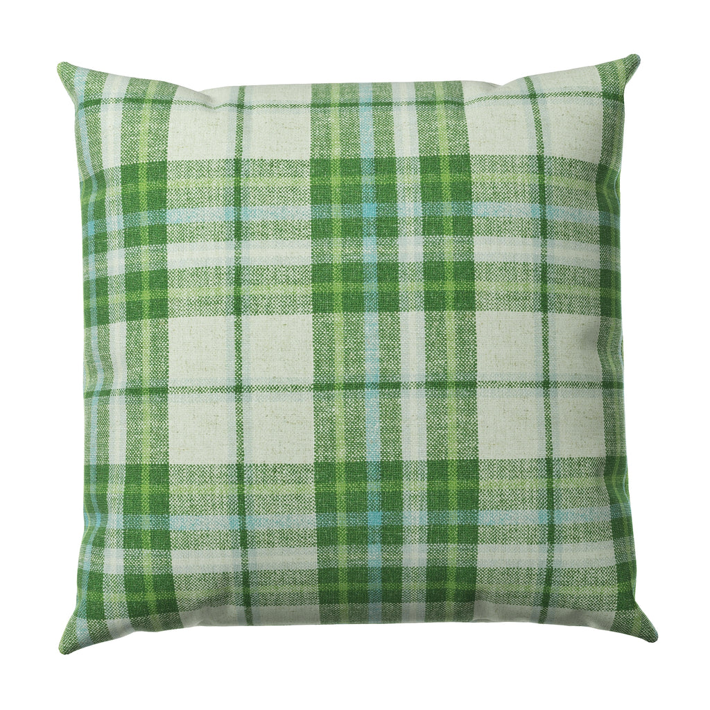 Throw Pillow in Summer Plaid - Green Apple